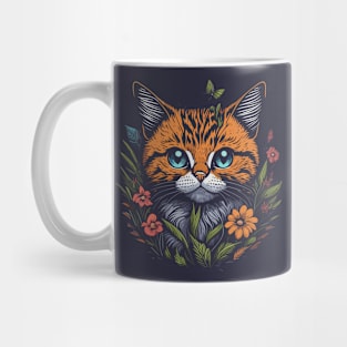 Head Of Flower Cat Mug